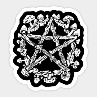 Mushroom Pentacle, Witchy, Gothic, Punk Sticker